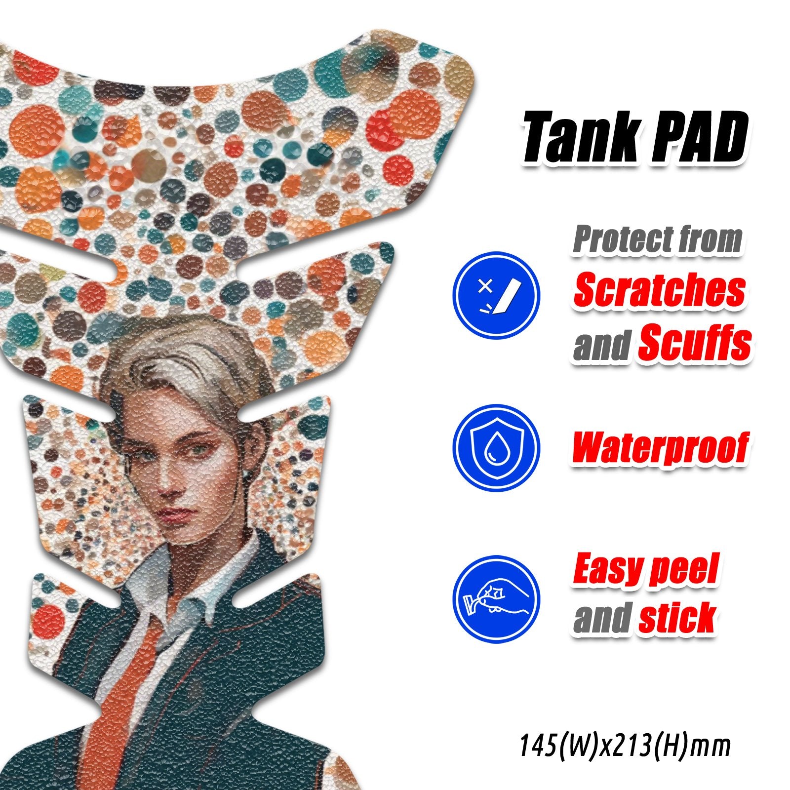 Gas Tank Sticker Motorcycle Tank Pad Protector Anti Slip Fish Bone Anime Artistic MC Motoparts x StickerBao