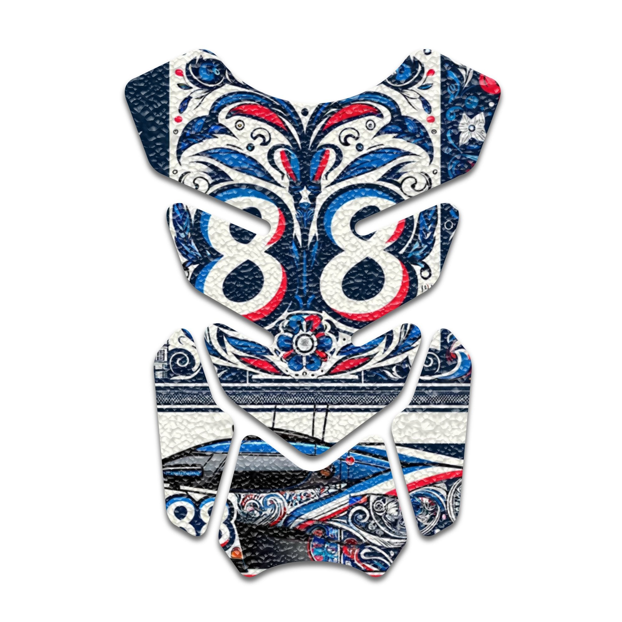 Gas Tank Sticker Motorcycle Tank Pad Protector Anti Slip Shield Vintage Wave - MC Motoparts