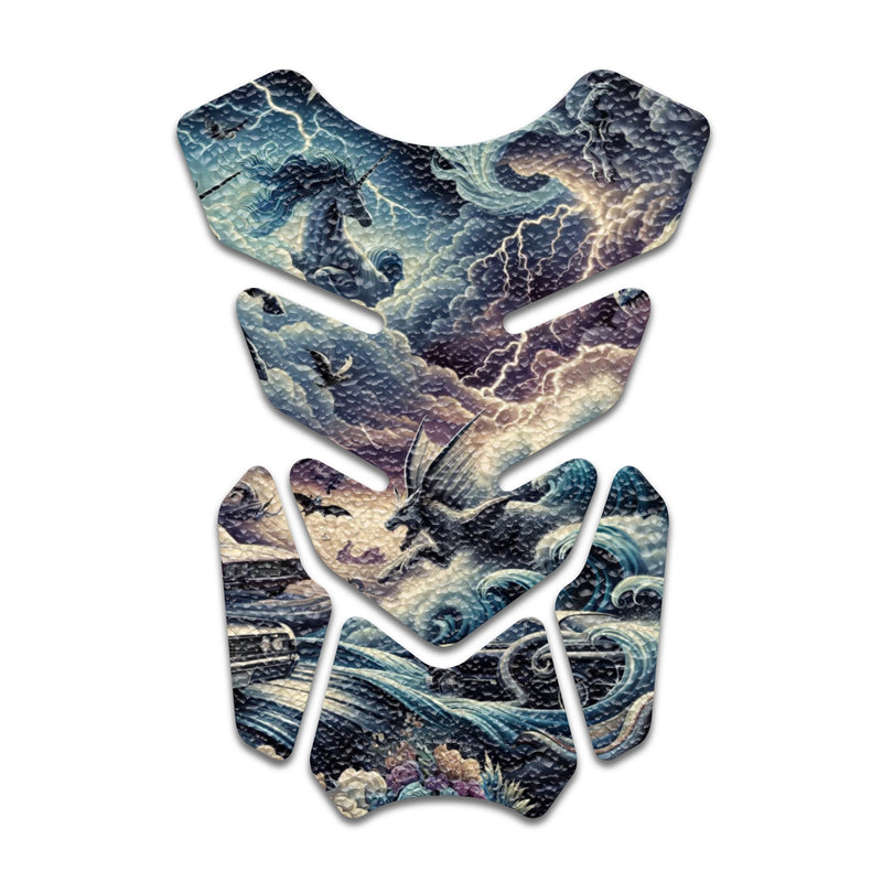 Gas Tank Sticker Motorcycle Tank Pad Protector Anti Slip Shield Neon Fantasy Art - MC Motoparts