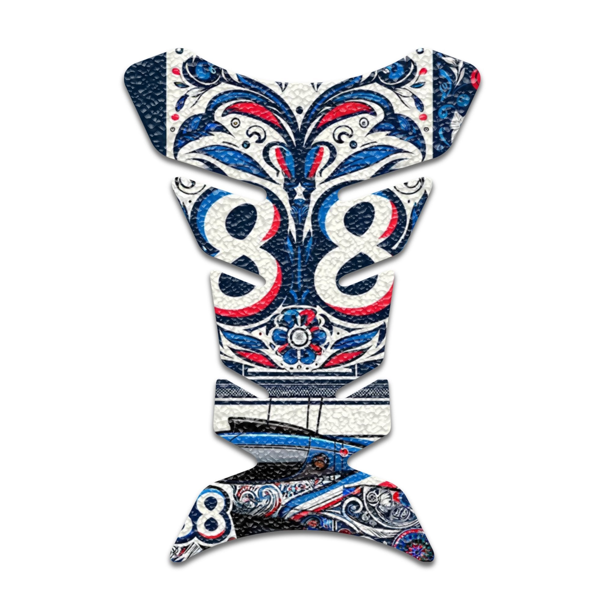 Gas Tank Sticker Motorcycle Tank Pad Protector Anti Slip Fish Bone Vintage Wave - MC Motoparts