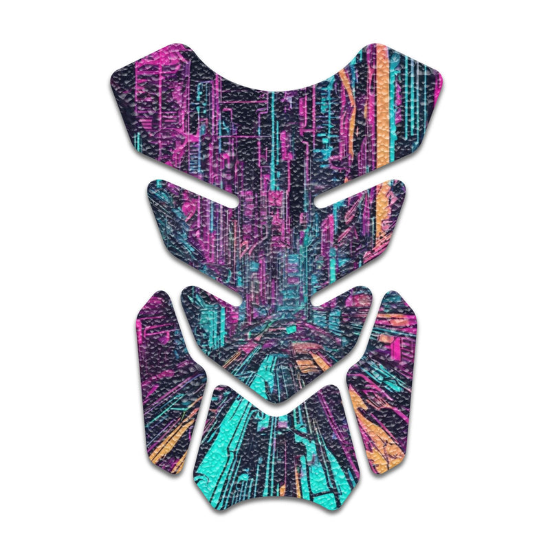 Gas Tank Sticker Motorcycle Tank Pad Protector Anti Slip Shield Neon Fantasy Art - MC Motoparts