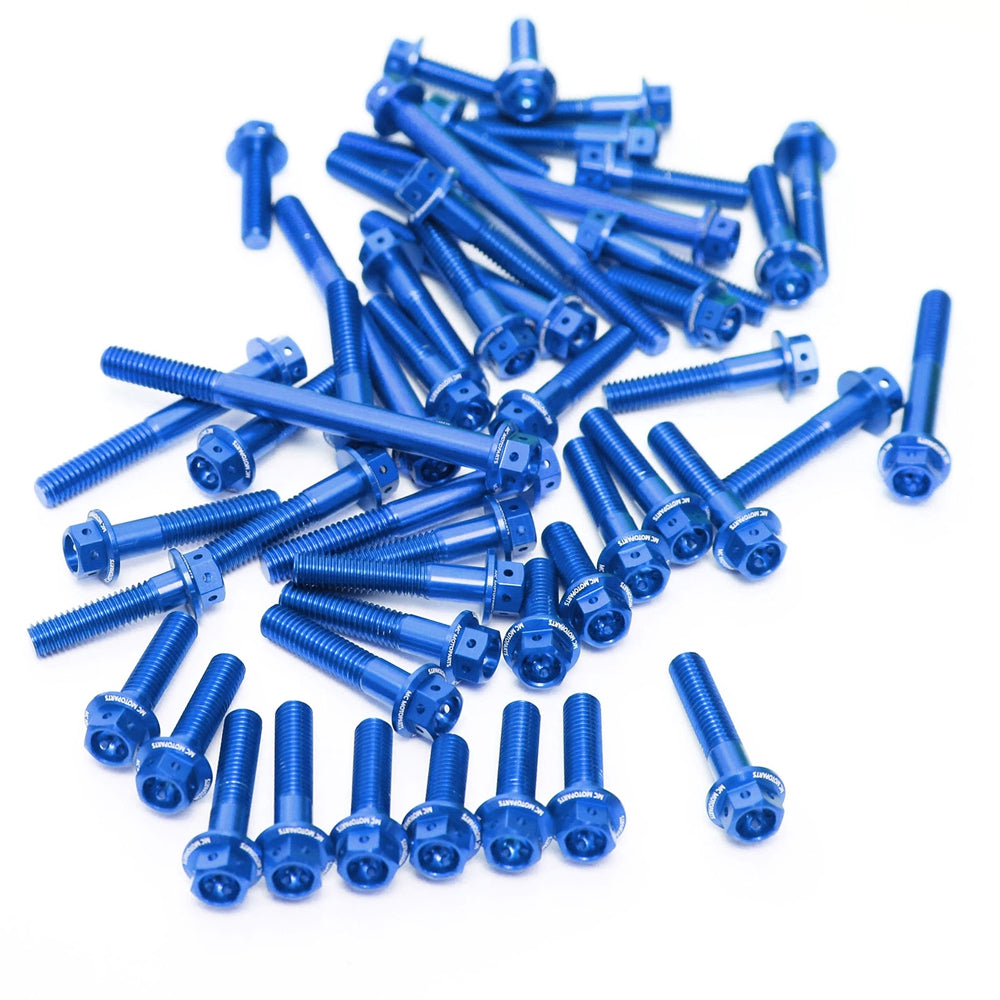 Blue Kawasaki ER-6N 2009-2011 CNC Crankcase Cover Bolt Kit