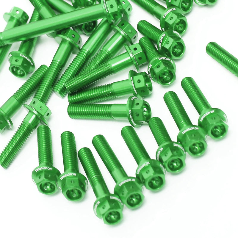 Green Kawasaki Z800 2014-2019 CNC Crankcase Cover Bolt Kit
