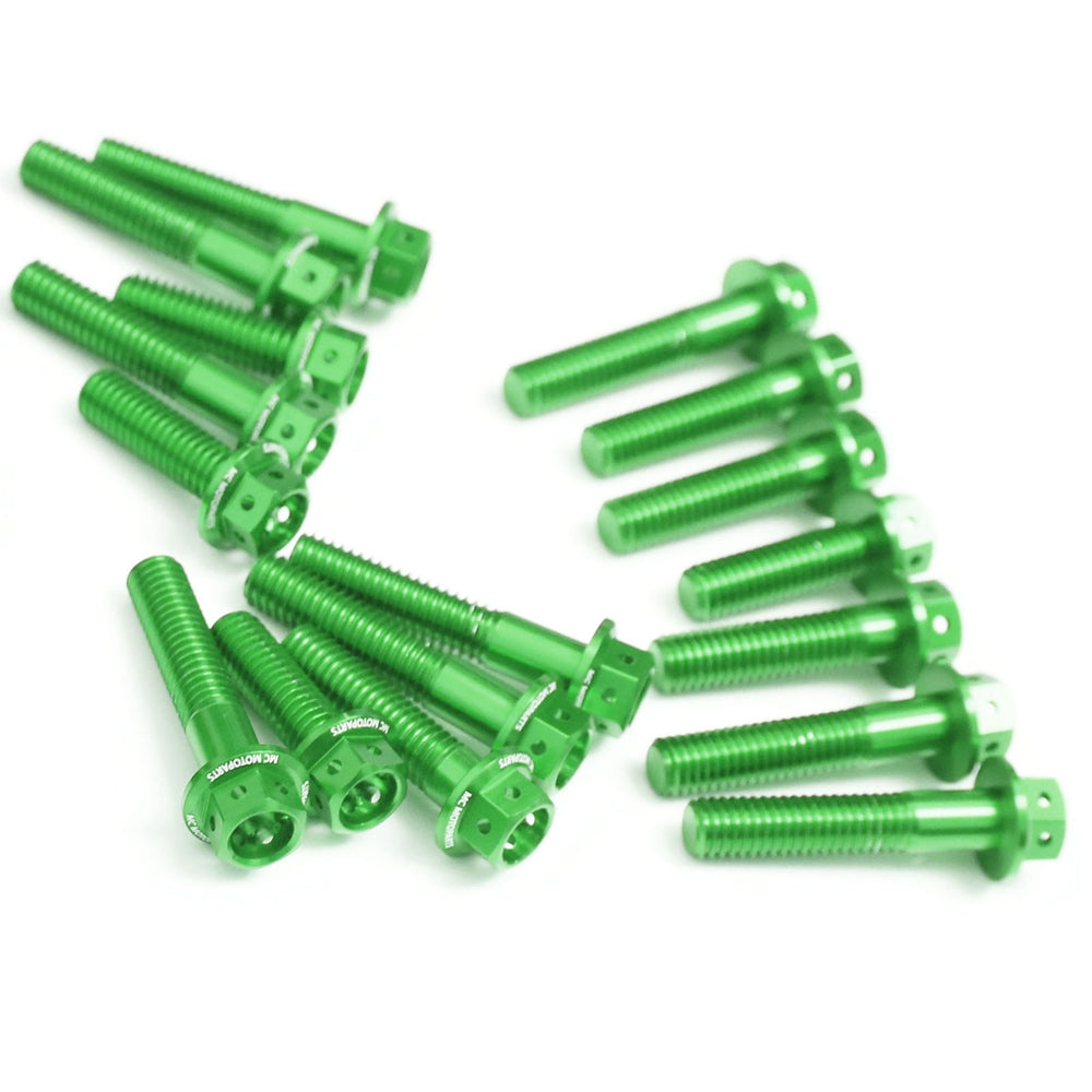 Green Kawasaki ZX-10R 2011-2015 CNC Crankcase Cover Bolt Kit