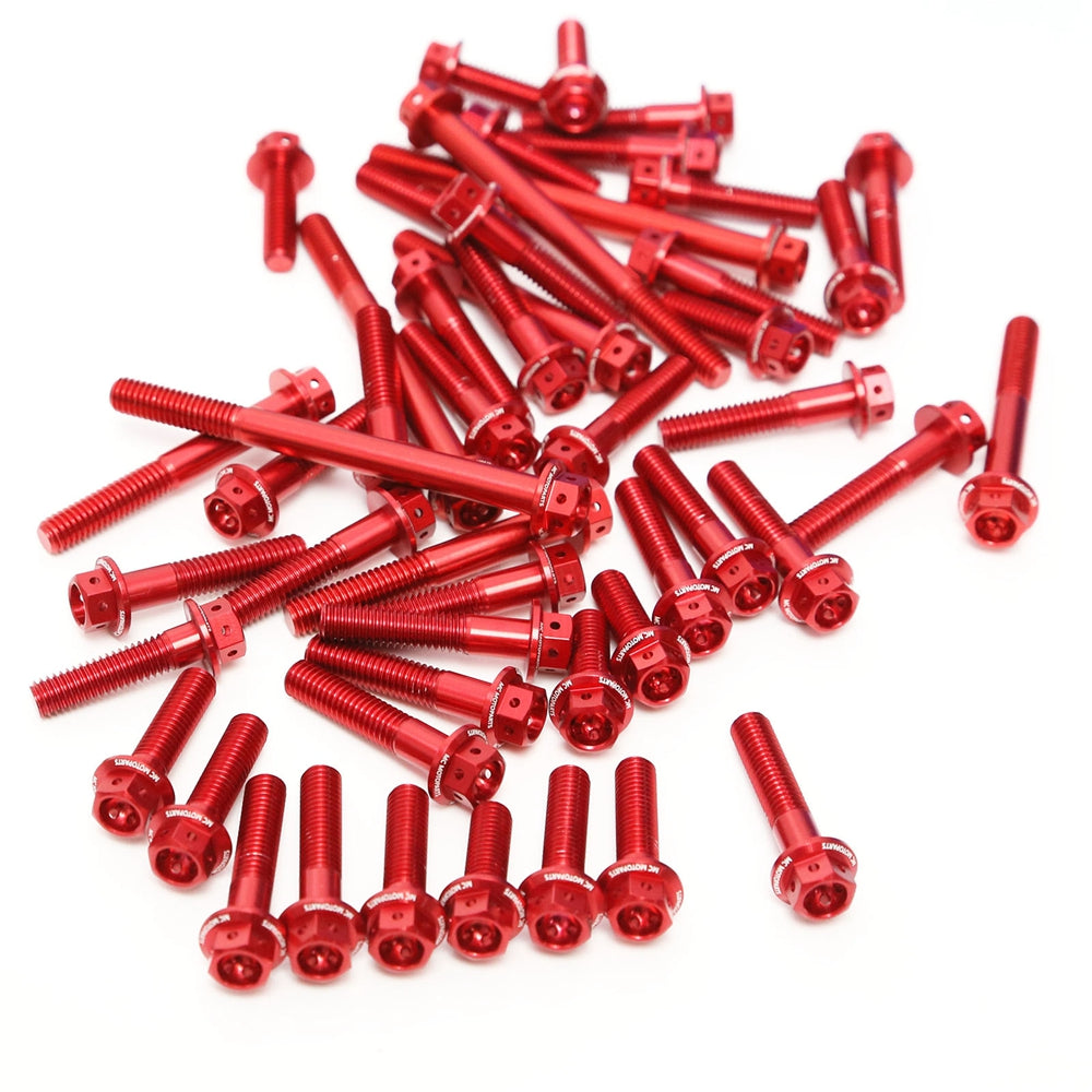 Red Yamaha MT-03 2016-2020 CNC Crankcase Cover Bolt Kit Set