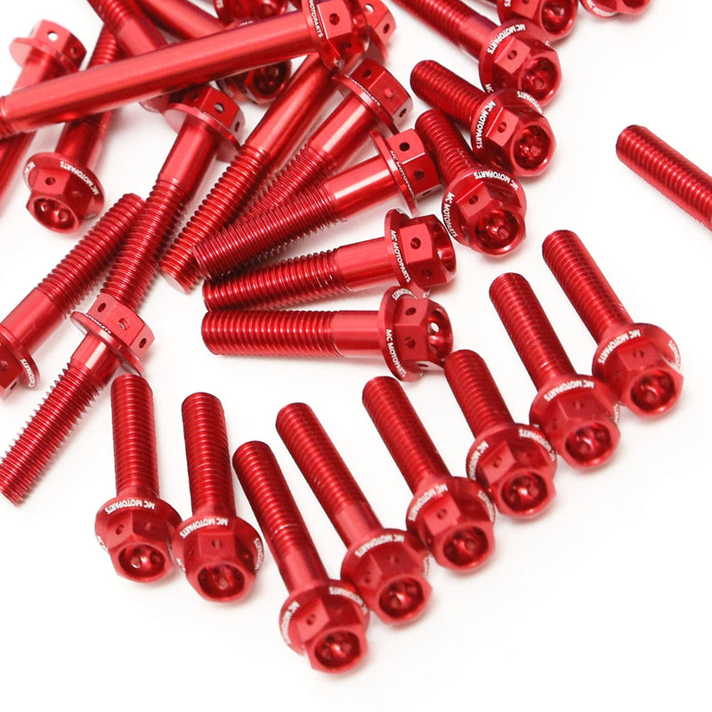 Red Suzuki SV1000 2003-2007 CNC Crankcase Cover Bolt Kit