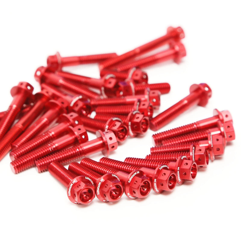 Red Honda Super Cub C125 2020 CNC Crankcase Cover Bolt Kit Set