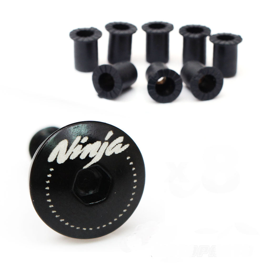 Fit Kawasaki Ninja Engraved Logo Windshield Bolts - MC Motoparts