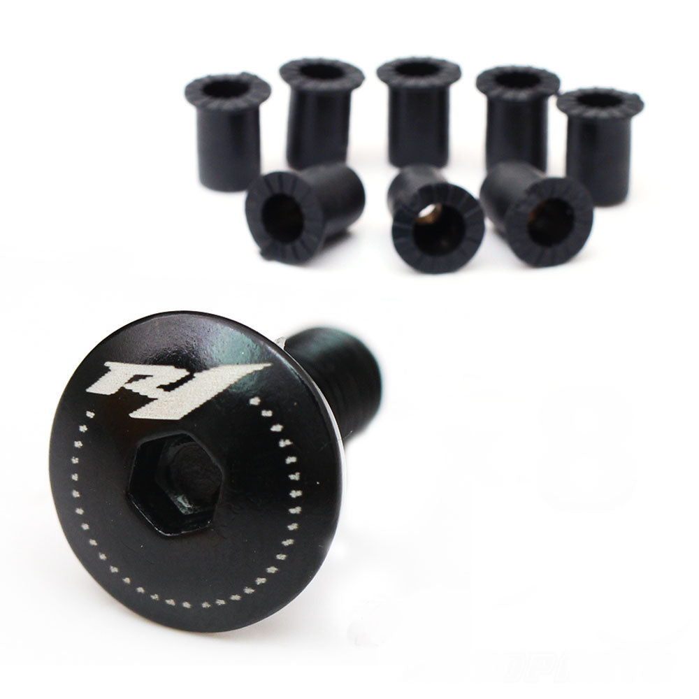 Fit Yamaha YZF R1 98-06 15-20 Engraved Logo Windshield Bolts - MC Motoparts