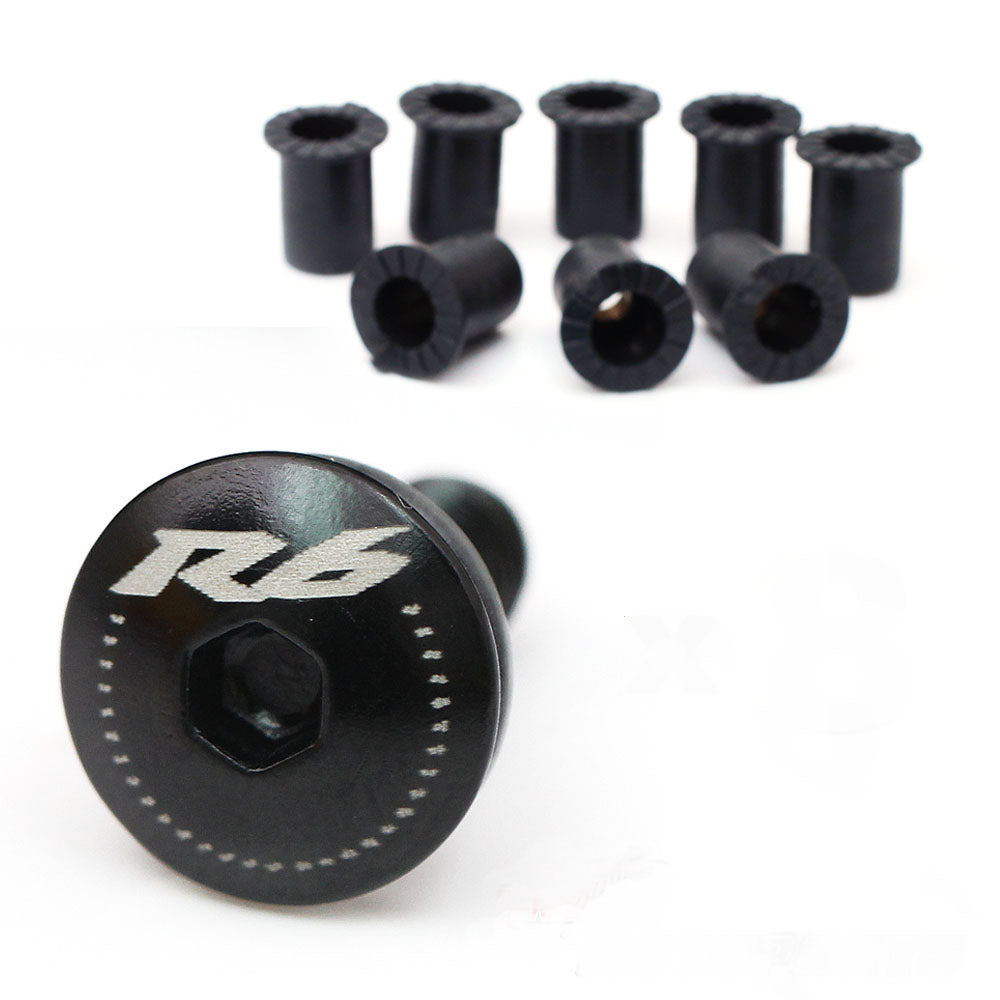 Fit Yamaha YZF R6 98-20 R6S 04-07 Engraved Logo Windshield Bolts - MC Motoparts