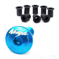 Fit Kawasaki Ninja Engraved Logo Windshield Bolts - MC Motoparts