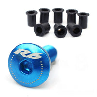 Fit Yamaha YZF R6 98-20 R6S 04-07 Engraved Logo Windshield Bolts - MC Motoparts