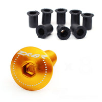 Fit Kawasaki Ninja ZX-6R 98-20 Engraved Logo Windshield Bolts - MC Motoparts