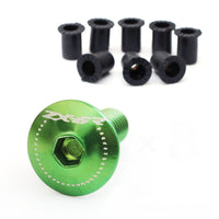 Fit Kawasaki Ninja ZX-6R 98-20 Engraved Logo Windshield Bolts - MC Motoparts