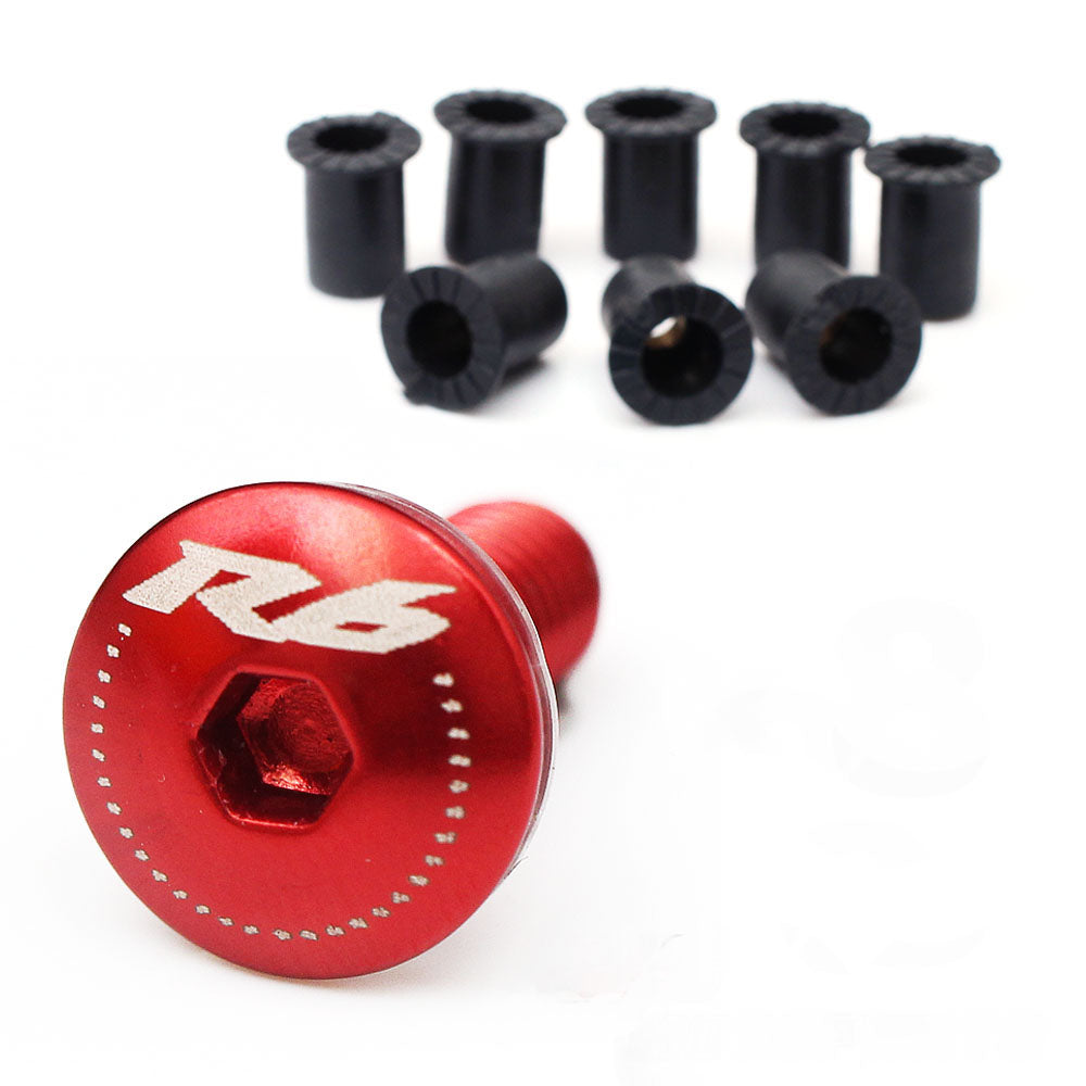 Fit Yamaha YZF R6 98-20 R6S 04-07 Engraved Logo Windshield Bolts - MC Motoparts