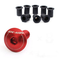 Fit Kawasaki Ninja ZX-10R 04-20 Engraved Logo Windshield Bolts - MC Motoparts