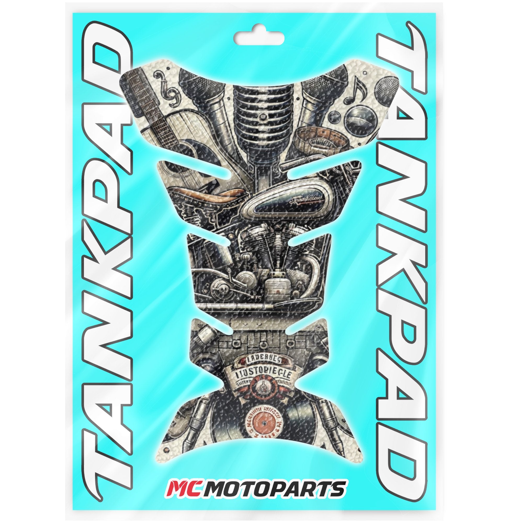 Gas Tank Sticker Motorcycle Tank Pad Protector Anti Slip Fish Bone Vintage Wave MC Motoparts x StickerBao