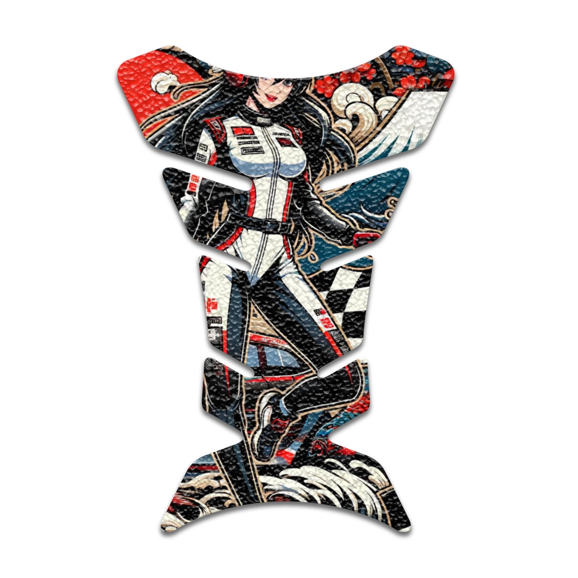 Gas Tank Sticker Motorcycle Tank Pad Protector Anti Slip Fish Bone Vintage Wave - MC Motoparts