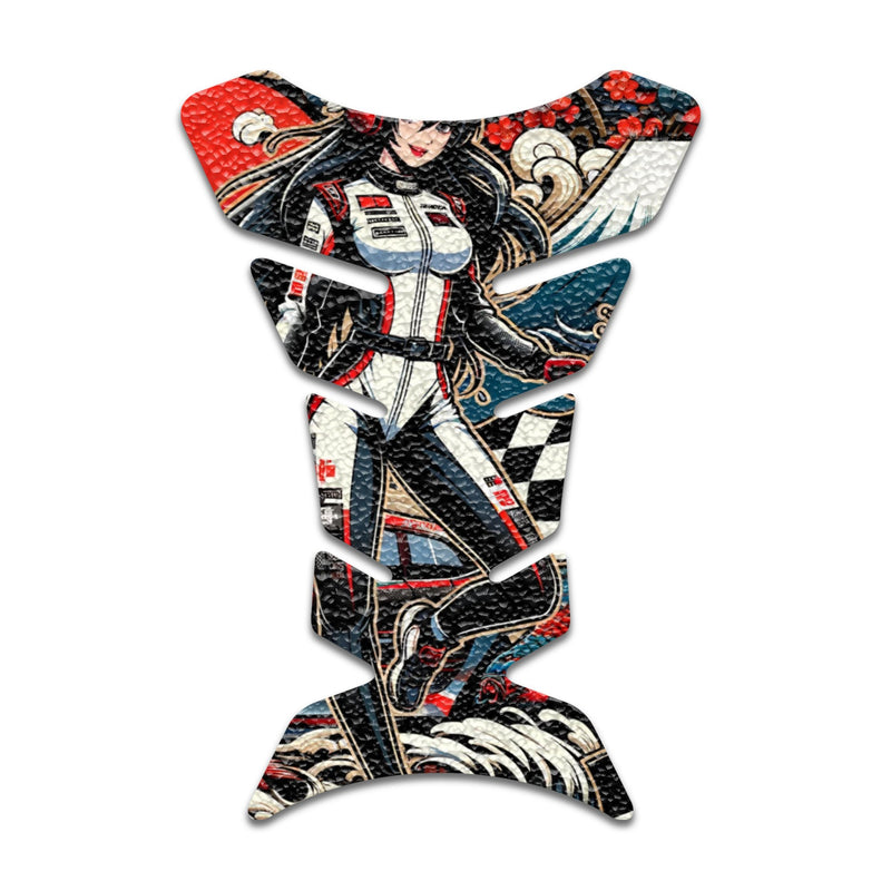 Gas Tank Sticker Motorcycle Tank Pad Protector Anti Slip Fish Bone Vintage Wave - MC Motoparts