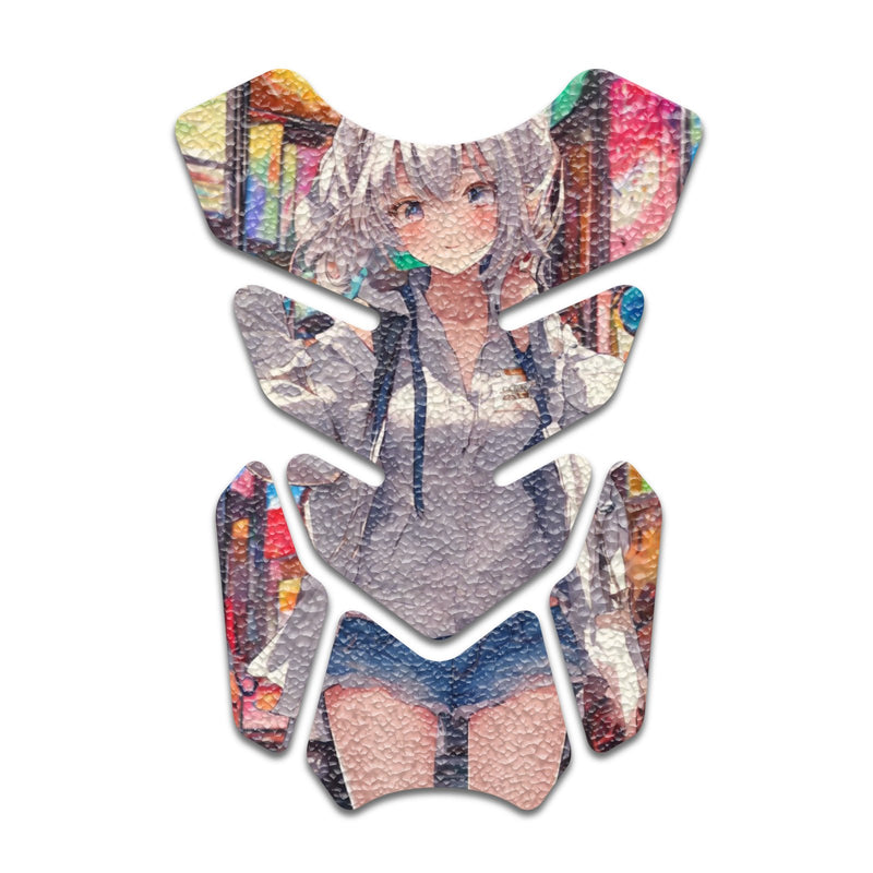 Gas Tank Sticker Motorcycle Tank Pad Protector Anti Slip Shield Abstract Anime