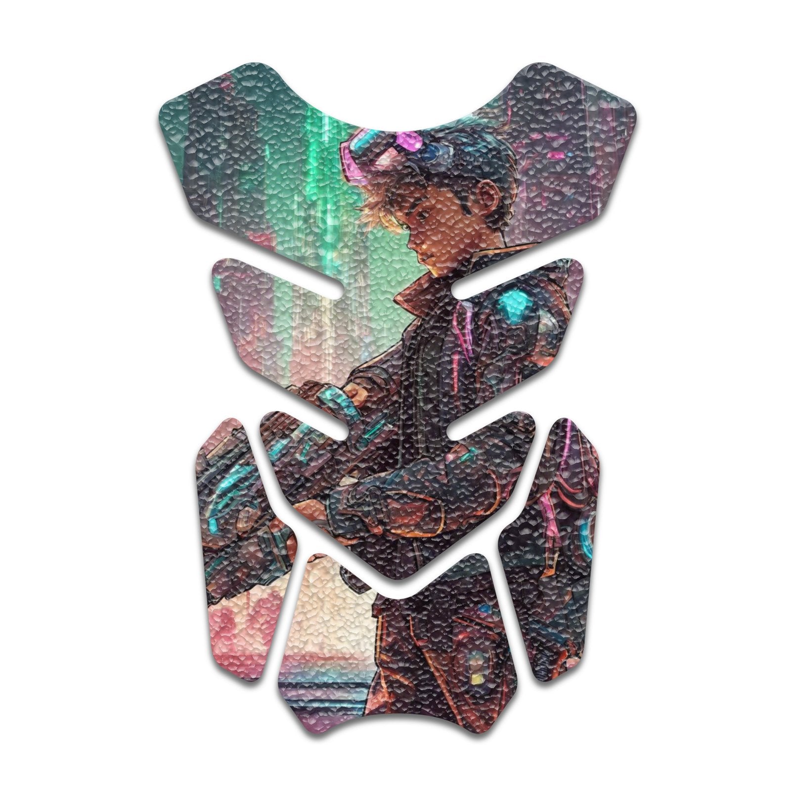 Gas Tank Sticker Motorcycle Tank Pad Protector Anti Slip Shield Neon Fantasy Art - MC Motoparts