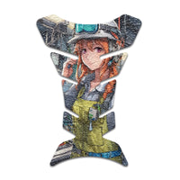 Gas Tank Sticker Motorcycle Tank Pad Protector Anti Slip Fish Bone Abstract Anime - MC Motoparts
