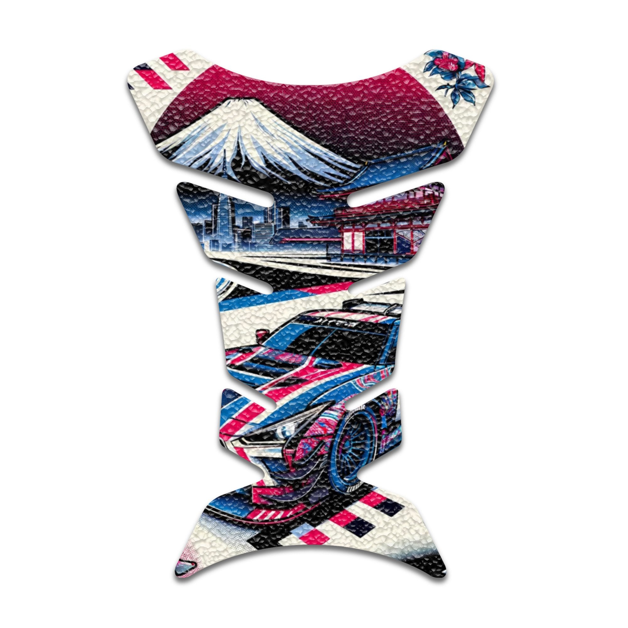 Gas Tank Sticker Motorcycle Tank Pad Protector Anti Slip Fish Bone Japanese Sci Fi - MC Motoparts