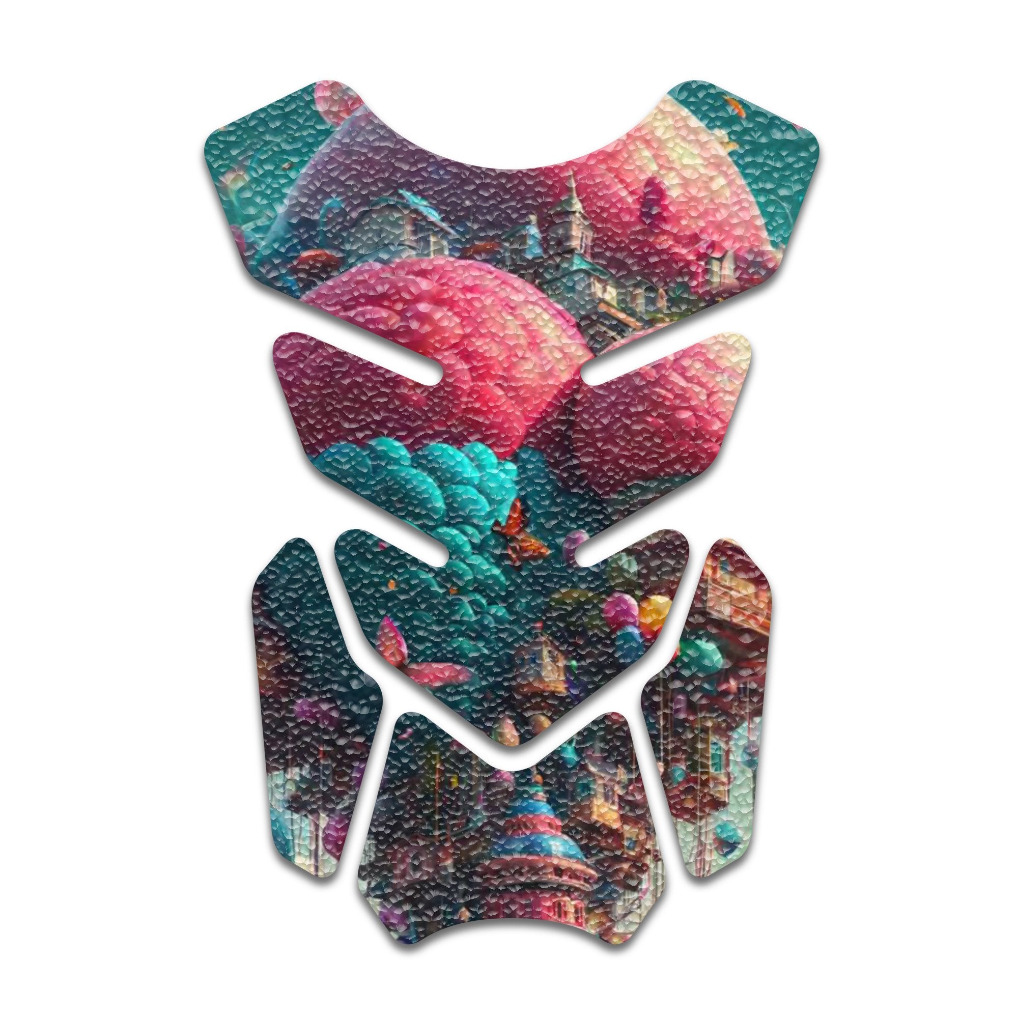 Gas Tank Sticker Motorcycle Tank Pad Protector Anti Slip Shield Neon Fantasy Art - MC Motoparts