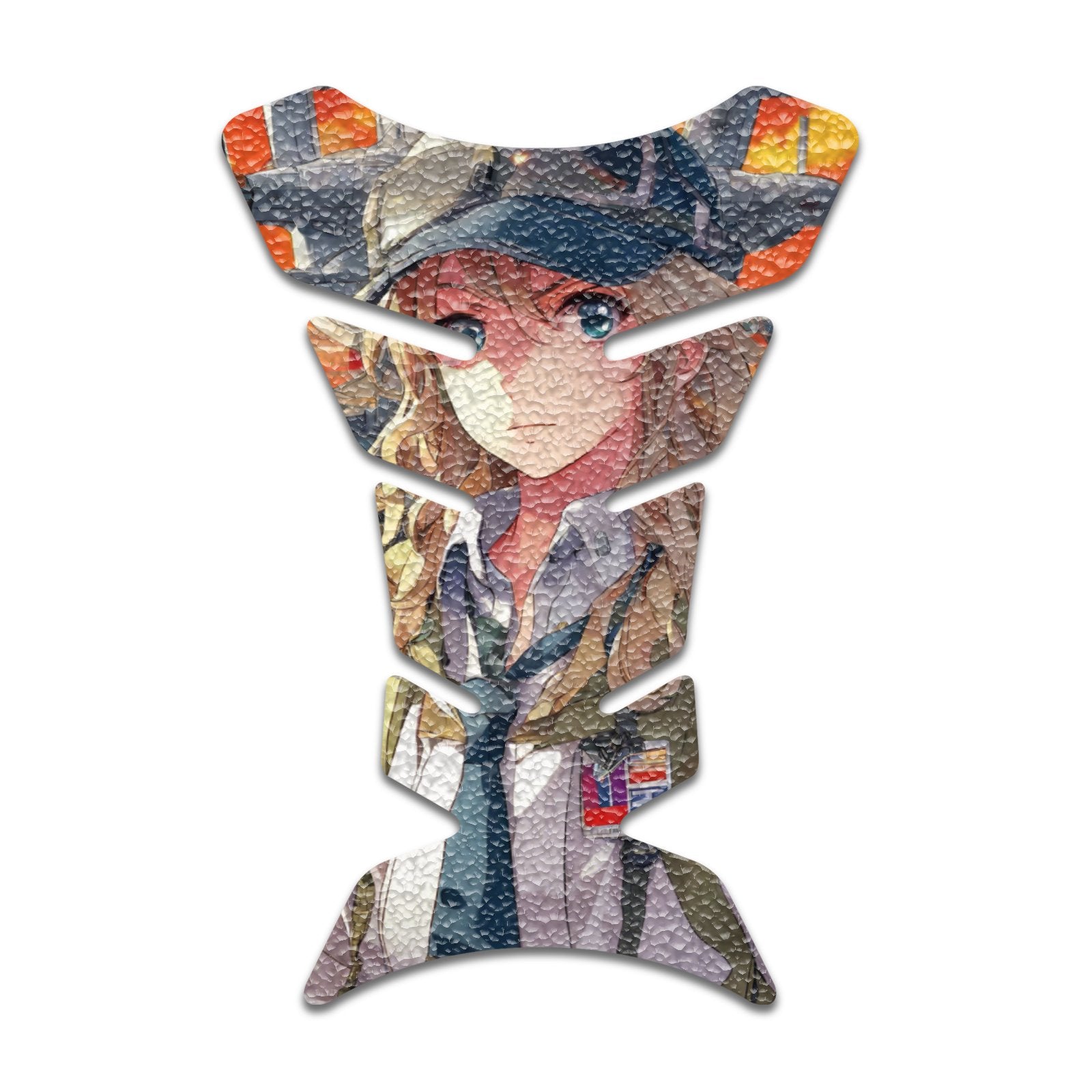 Gas Tank Sticker Motorcycle Tank Pad Protector Anti Slip Fish Bone Anime Artistic - MC Motoparts