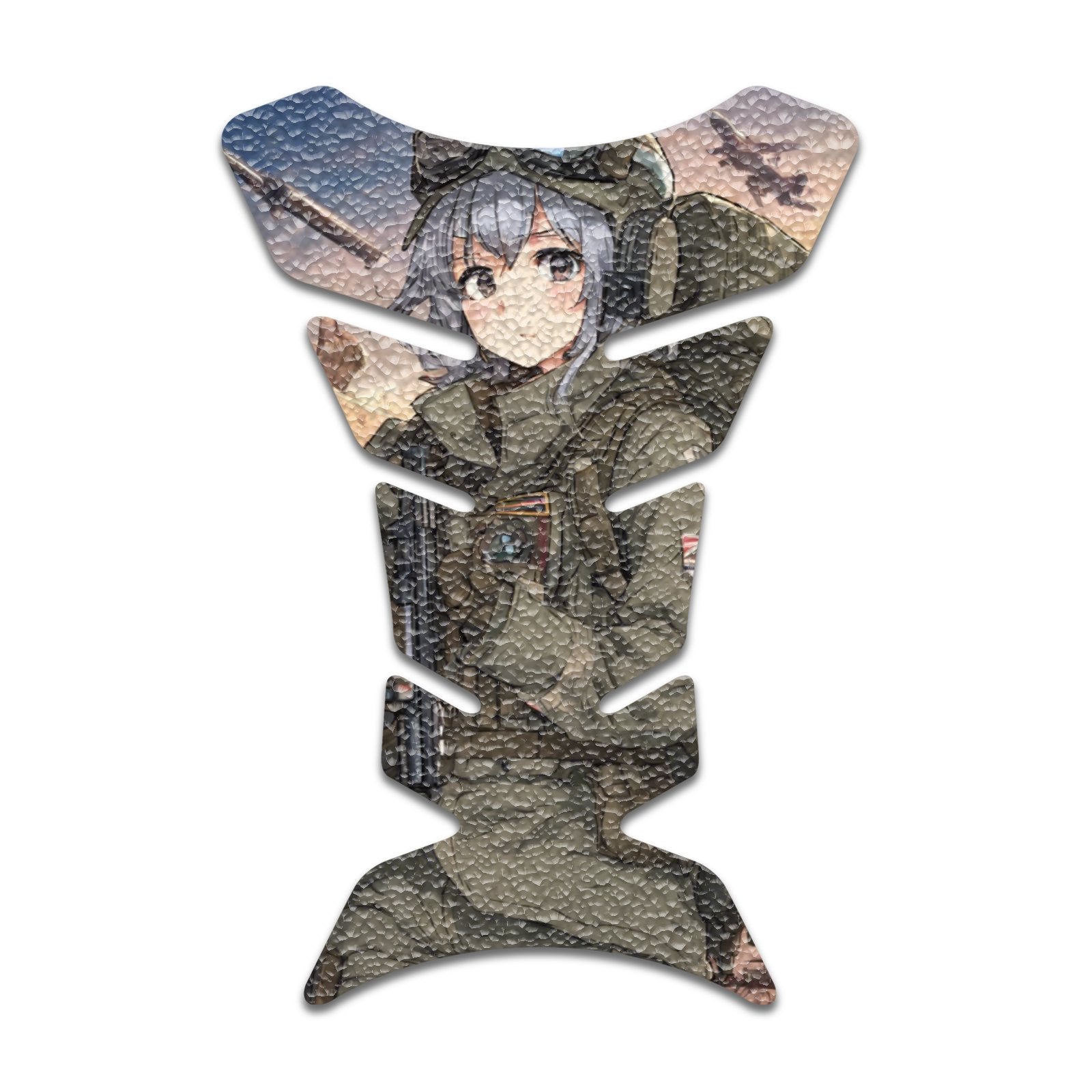 Gas Tank Sticker Motorcycle Tank Pad Protector Anti Slip Fish Bone Anime Artistic - MC Motoparts