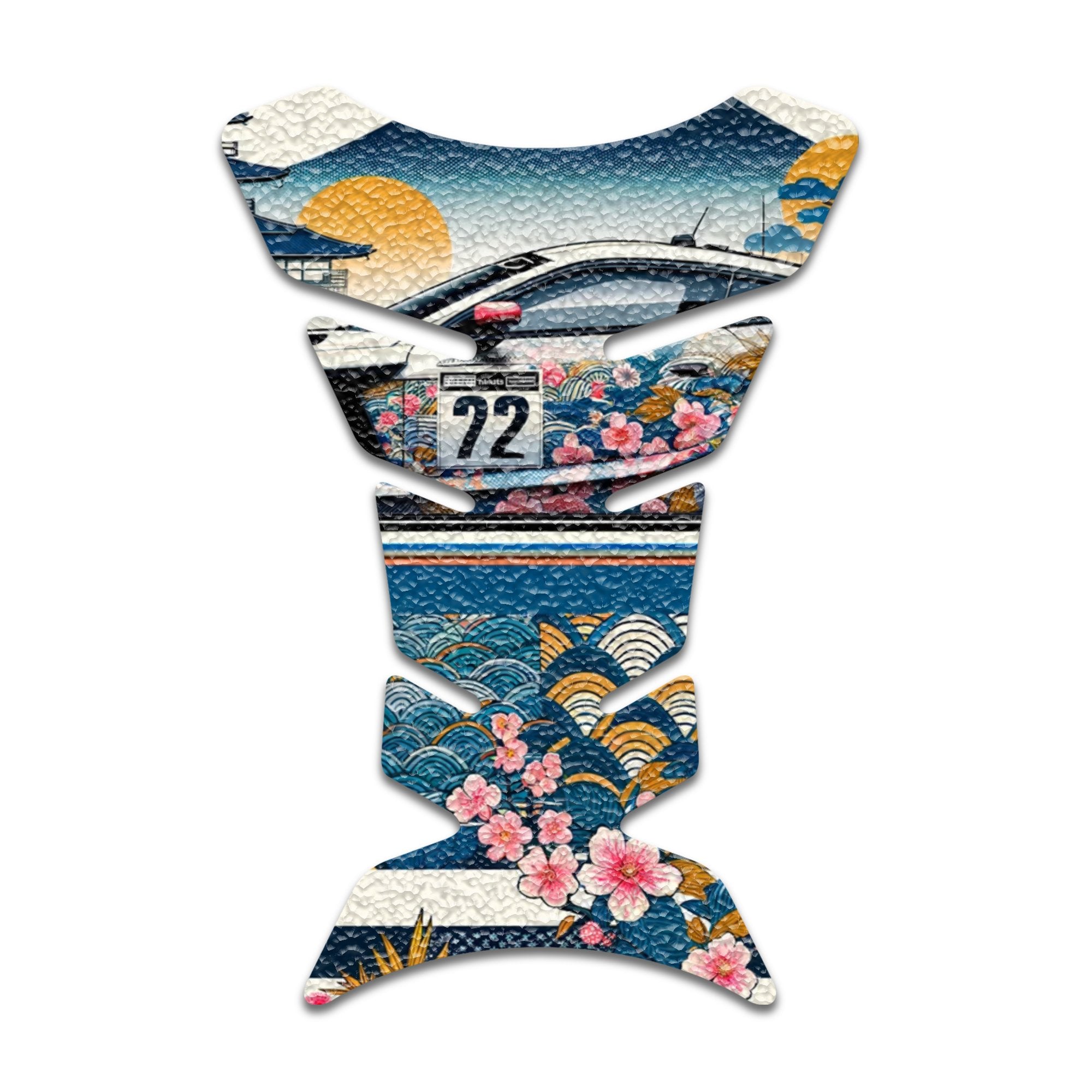 Gas Tank Sticker Motorcycle Tank Pad Protector Anti Slip Fish Bone Japanese Sci Fi - MC Motoparts