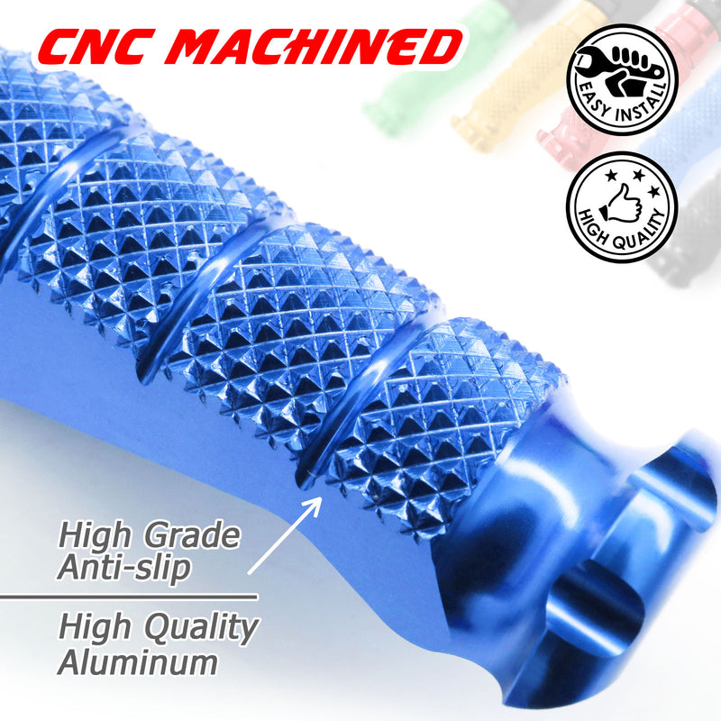 Fit Triumph Scrambler Speed Triple Sprint GT RFIGHT 25mm Extension Front Blue Foot Pegs - MC Motoparts