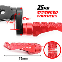 Fit Honda VFR800 VFR1200F NC750X RFIGHT 25mm Adjustable Front Red Foot Pegs - MC Motoparts