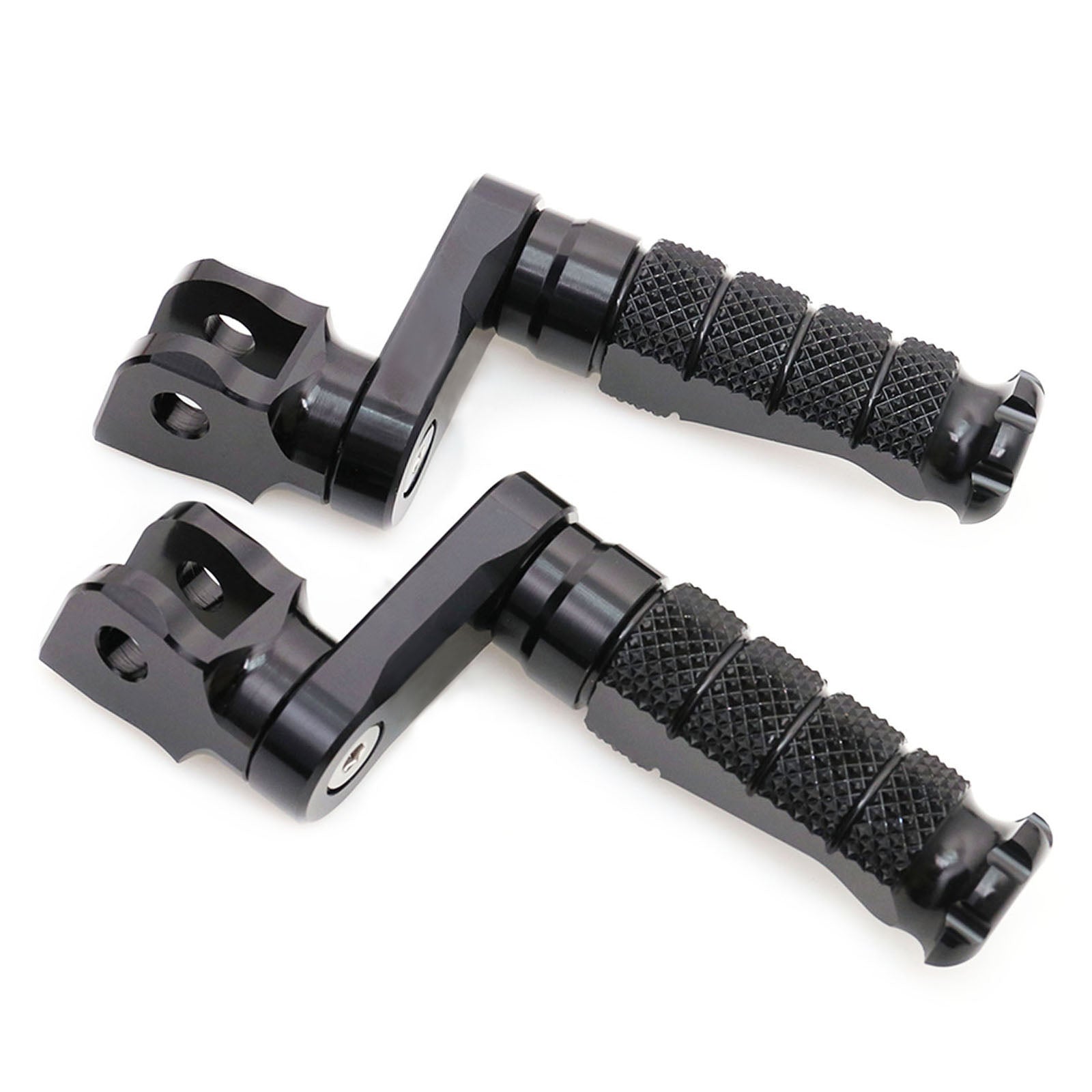 Fit Yamaha YZF R1 R3 R6 R25 R125 RFIGHT 40mm Adjustable Front Black Foot Pegs - MC Motoparts