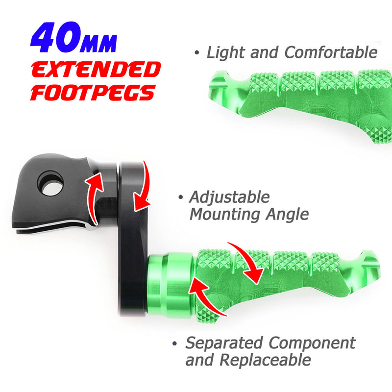 Fit Kawasaki GTR1400 Versys 1000 650 RFIGHT 40mm Extension Front Foot Pegs - MC Motoparts