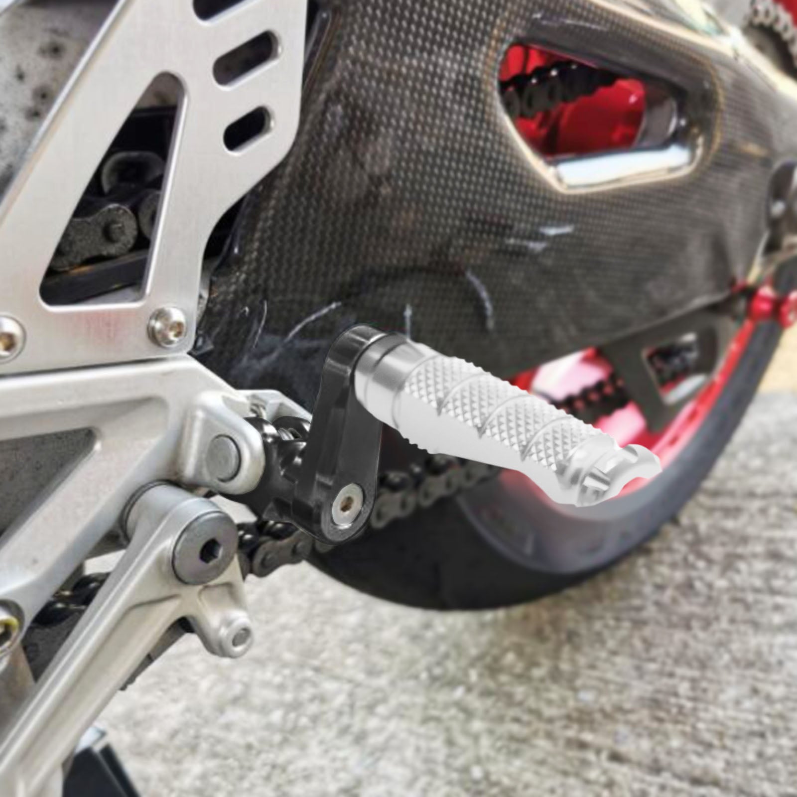 Fit Triumph Daytona 675 Thruxton R RFIGHT 40mm Multi-step Front Silver Foot Pegs - MC Motoparts