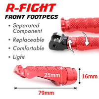 Fits Honda VFR800 VFR1200F NC750X RFIGHT Front Red Foot Pegs - MC Motoparts