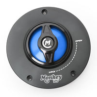 Blue fuel cap Fit Honda Monkey 125 2018-2022 REVO Logo Engraved Quick Release Fuel Cap