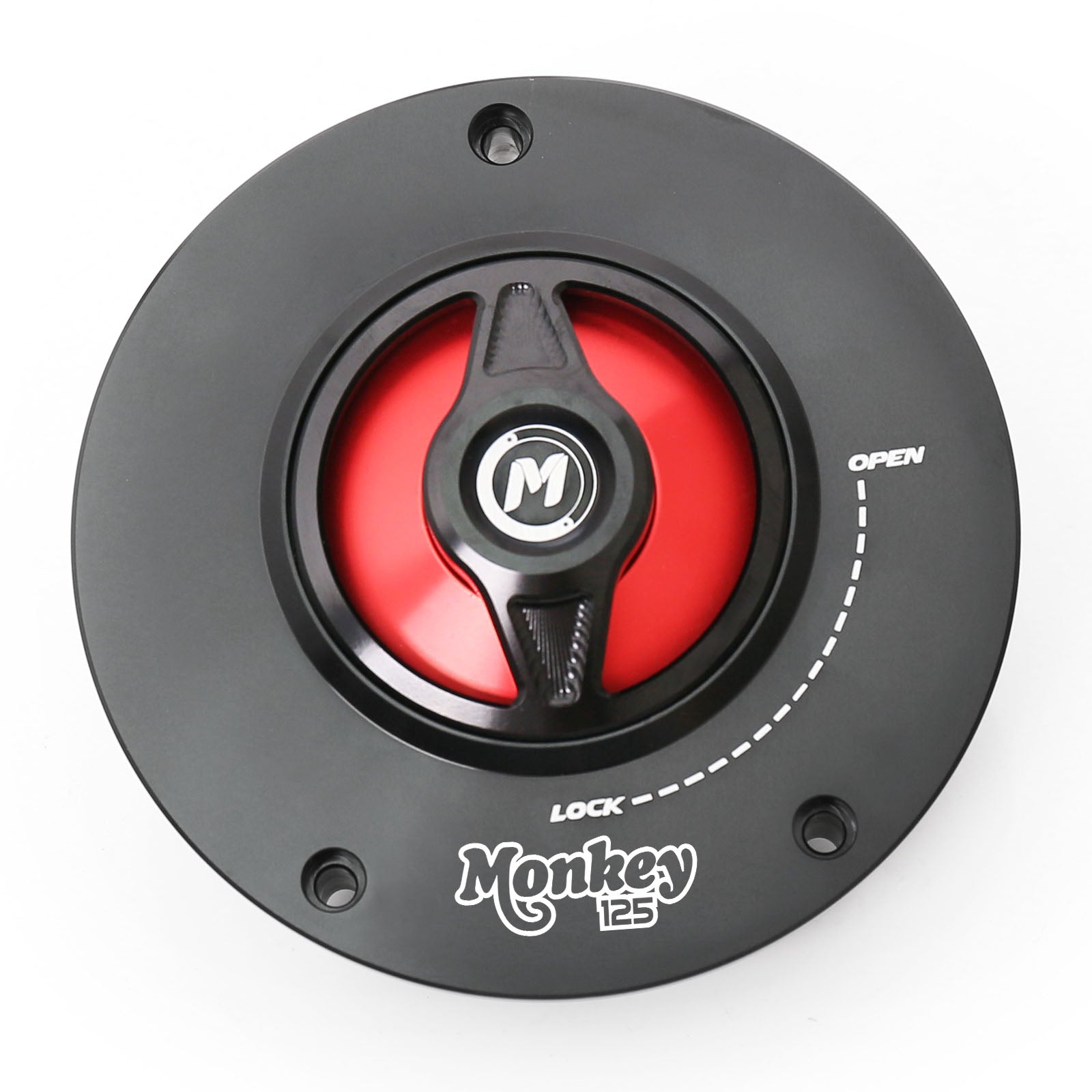 Red fuel cap Fit Honda Monkey 125 2018-2022 REVO Logo Engraved Quick Release Fuel Cap