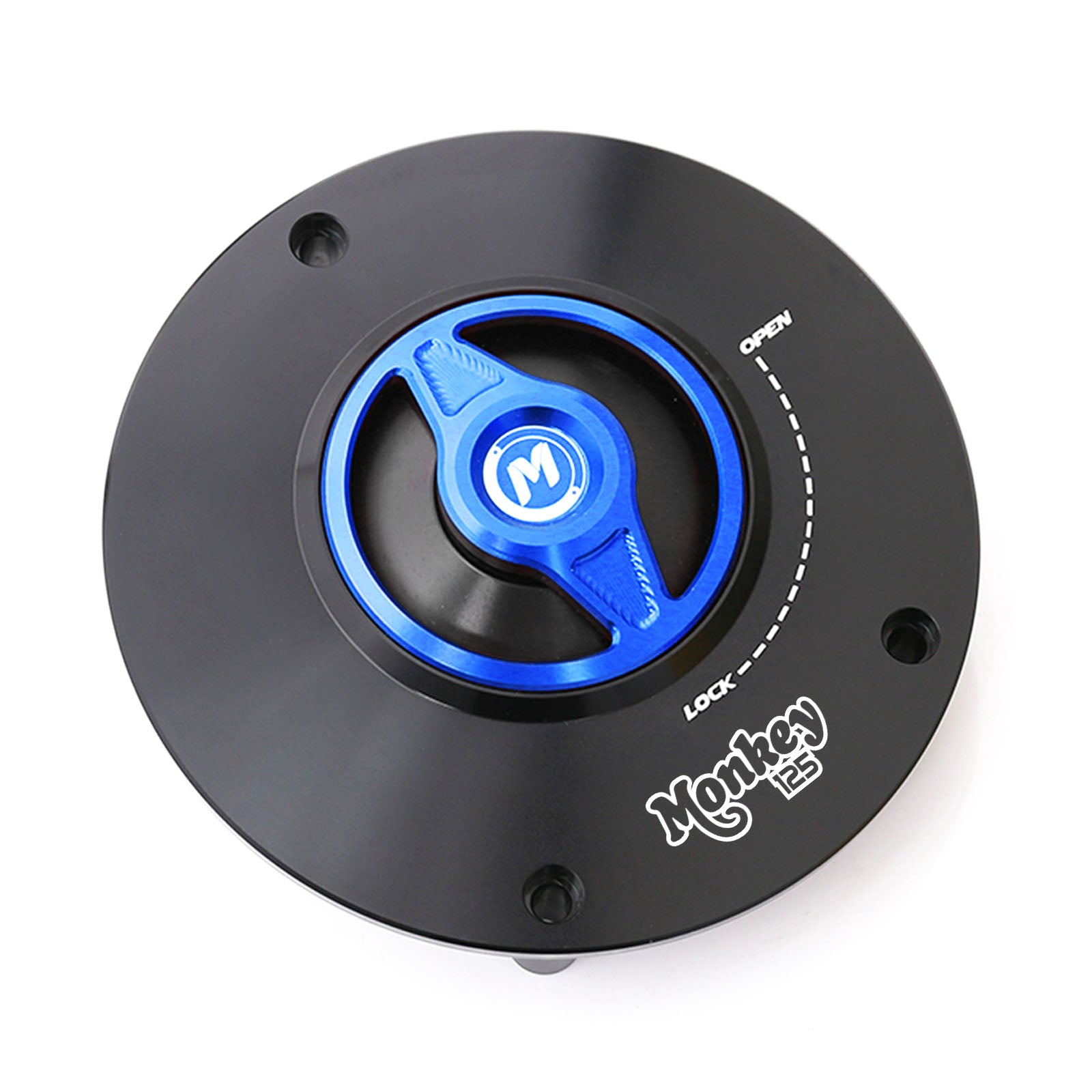 Blue fuel cap Fit Honda Monkey 125 2018-2022 REVO Logo Engraved Quick Lock Fuel Cap