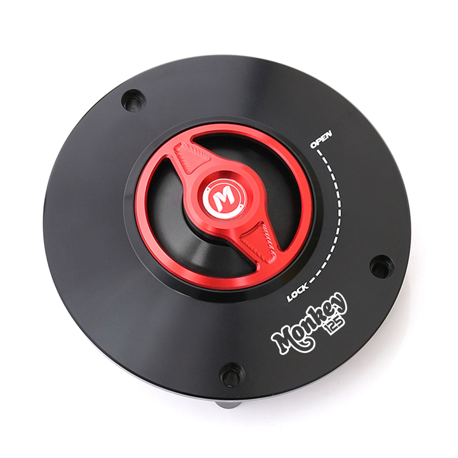 Red fuel cap Fit Honda Monkey 125 2018-2022 REVO Logo Engraved Quick Lock Fuel Cap