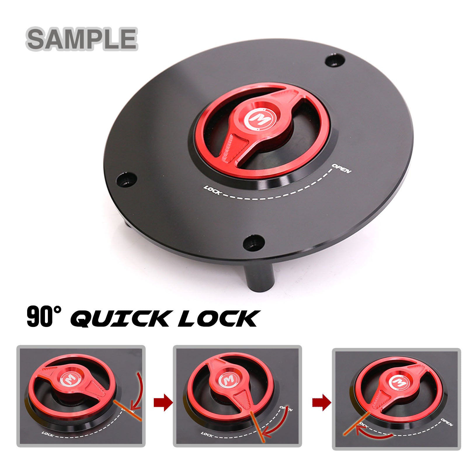 Detail of fuel cap Fit Honda Monkey 125 2018-2022 REVO Logo Engraved Quick Lock Fuel Cap