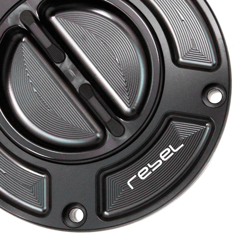 Black Colored Fit Honda CMX 300 500 Rebel 2017-2020 Logo Engraved Keyless Fuel Tank Cap - MC Motoparts