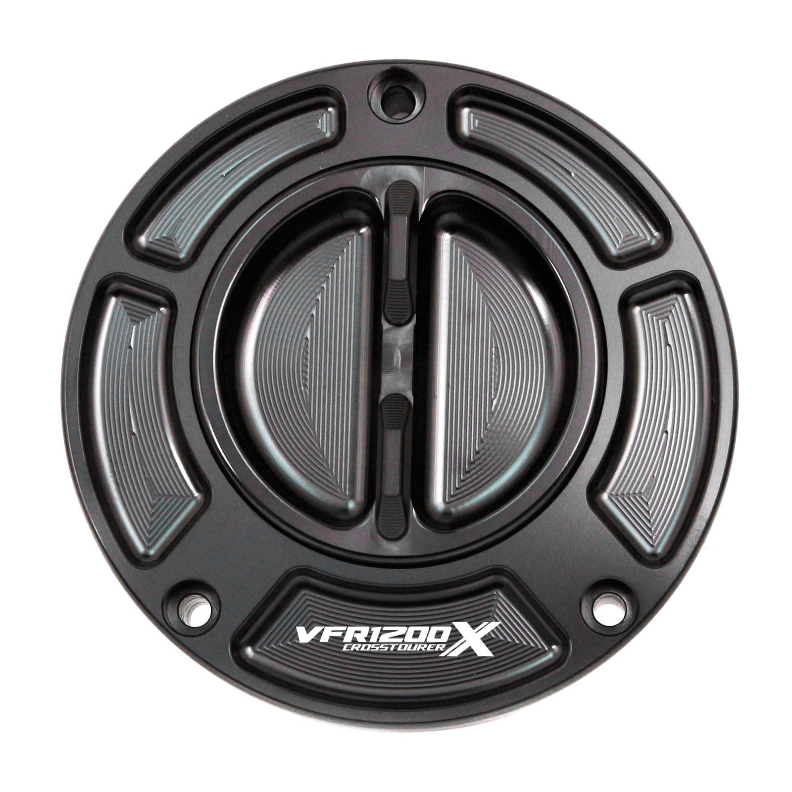 Black Colored Fit Honda VFR1200X CROSSTOURER Logo Engraved Keyless Fuel Tank Cap - MC Motoparts