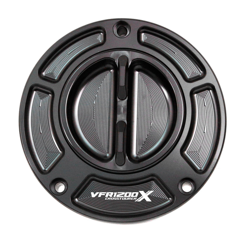 Black Colored Fit Honda VFR1200X CROSSTOURER Logo Engraved Keyless Fuel Tank Cap - MC Motoparts