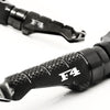 Fit MV Agusta F4 1000 Engraved Logo R-FIGHT Front Black Foot Pegs - MC Motoparts