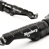Honda MONKEY logo engraved front rider Black Foot Pegs