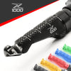 Kawasaki Z1000 03-13 logo engraved front Black Foot Pegs
