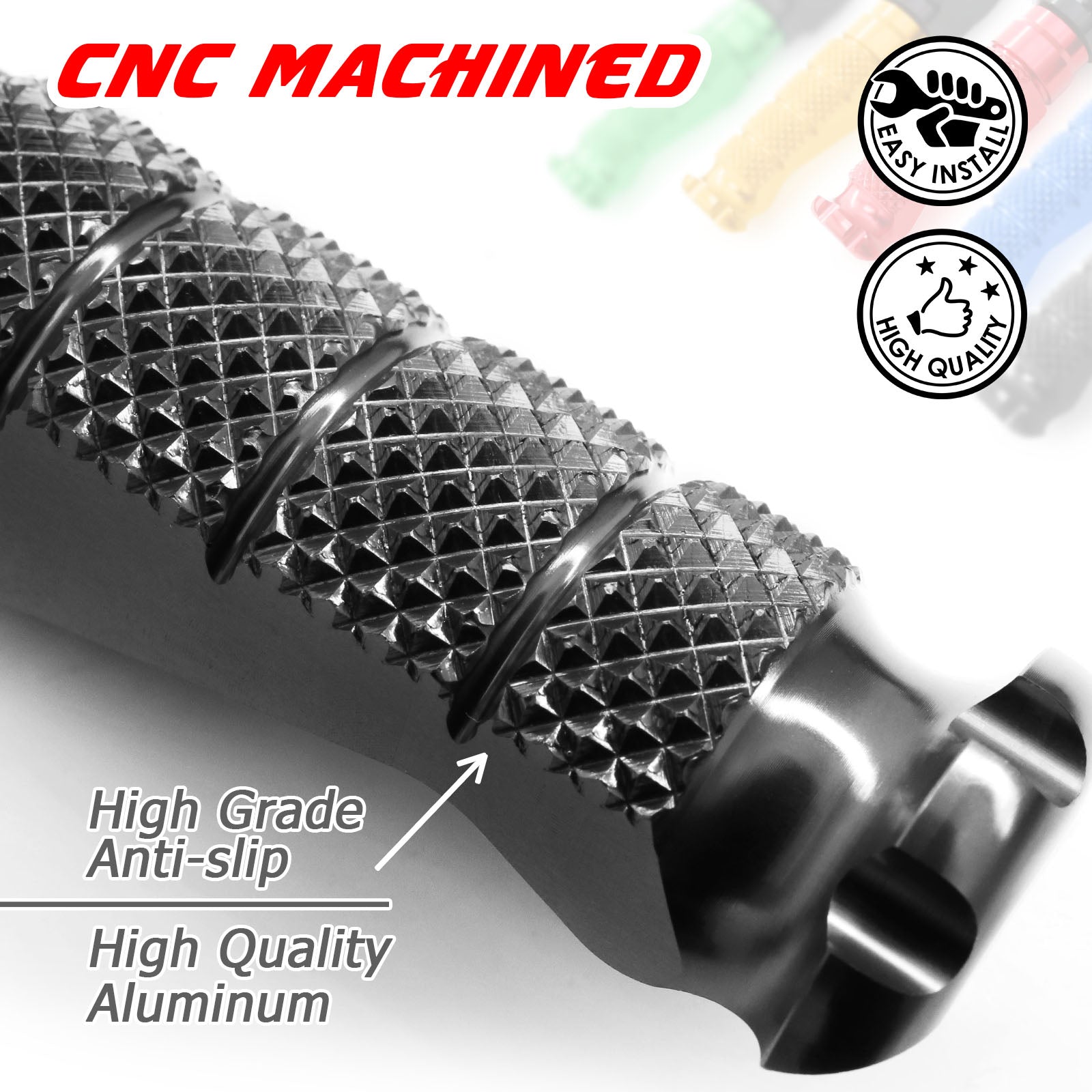 Ducati Diavel Carbon engraved front rider Black Foot Pegs