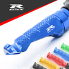 Suzuki GSXR 600 1000 engraved front rider Blue Foot Pegs